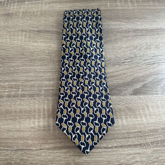 Brooks Brothers Makers Necktie 100% Silk USA Designer Equestrian Bit Bridle Mens - Picture 1 of 7